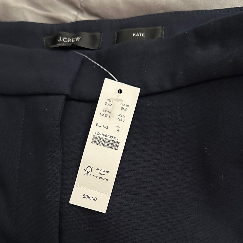 J. Crew Navy Women’s Straight Leg Kate Pants - Picture 3 of 4